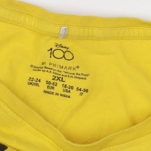 Primark Disney Winnie the Pooh Yellow T-Shirt 2XL