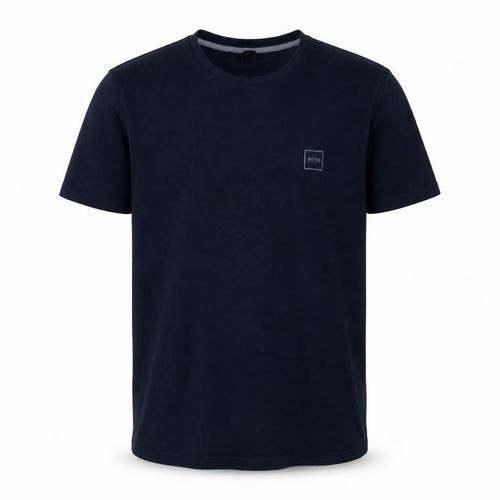 Boss Men's Blue Crew Neck T-Shirt M - Stylish Logo Accent