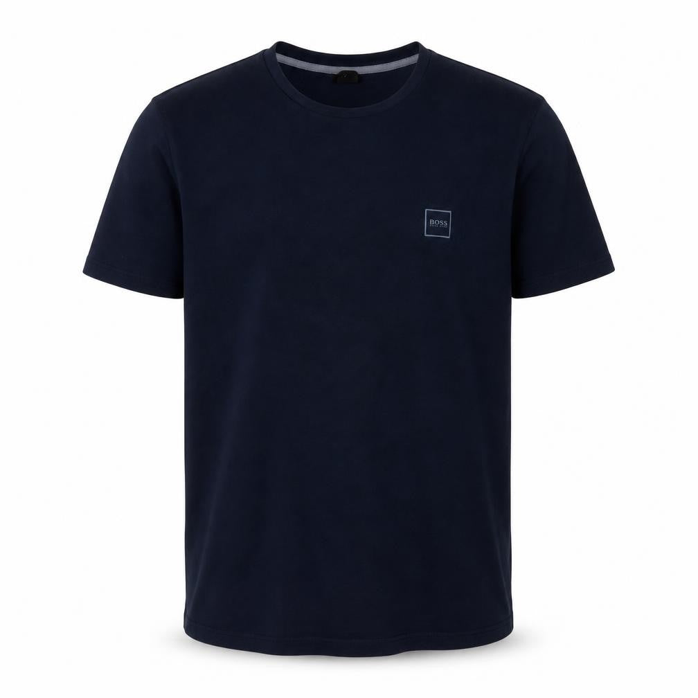 Boss Men's Blue Crew Neck T-Shirt M - Stylish Logo Accent