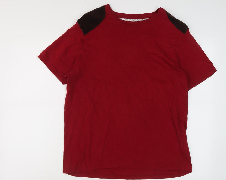 Brave Soul Men's Red Cotton T-Shirt, Size L