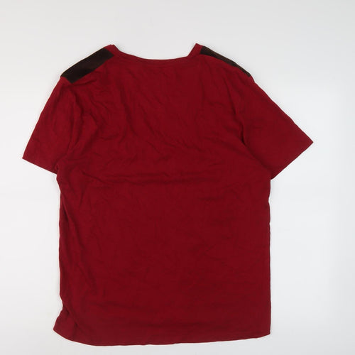Brave Soul Men's Red Cotton T-Shirt, Size L