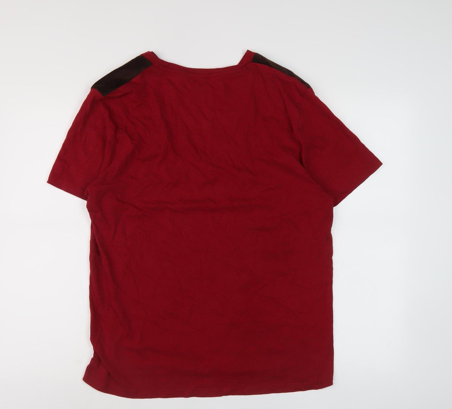 Brave Soul Men's Red Cotton T-Shirt, Size L