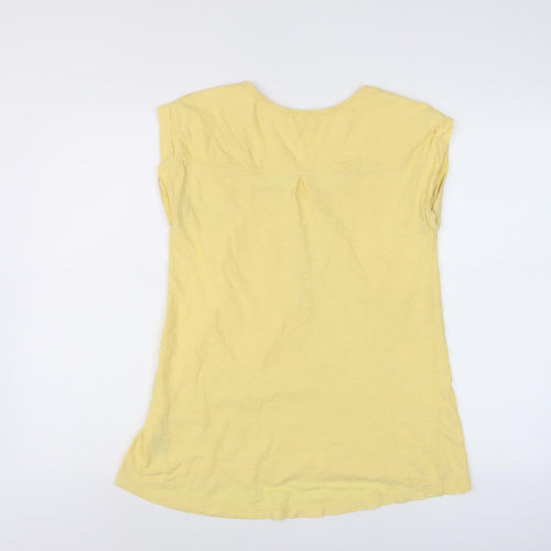 Fat Face Women’s Yellow Basic Henley Tee Size 8