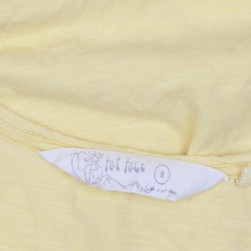Fat Face Women’s Yellow Basic Henley Tee Size 8