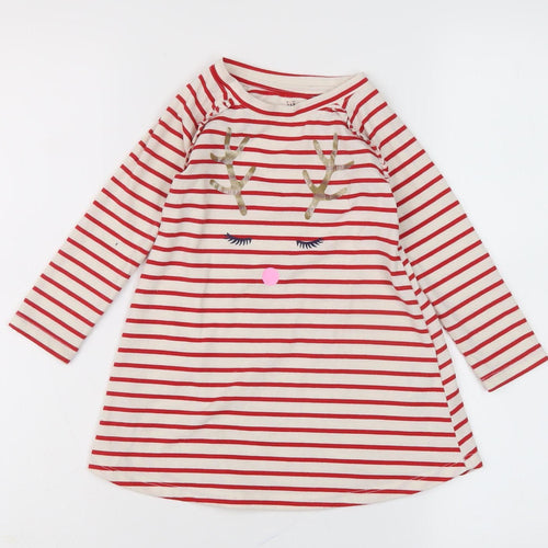 GAP Unisex Red Striped Christmas T-Shirt Dress 18-24 Months