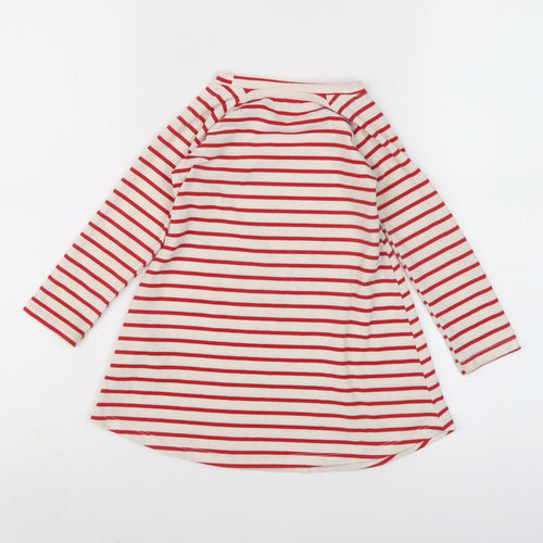 GAP Unisex Red Striped Christmas T-Shirt Dress 18-24 Months