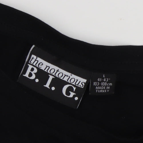 The Notorious B.I.G. Men's Black Graphic T-Shirt L Music