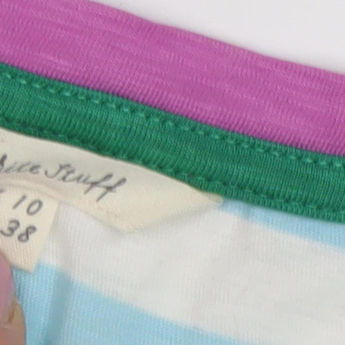 White Stuff Women's Multicoloured Striped T-Shirt Size 10