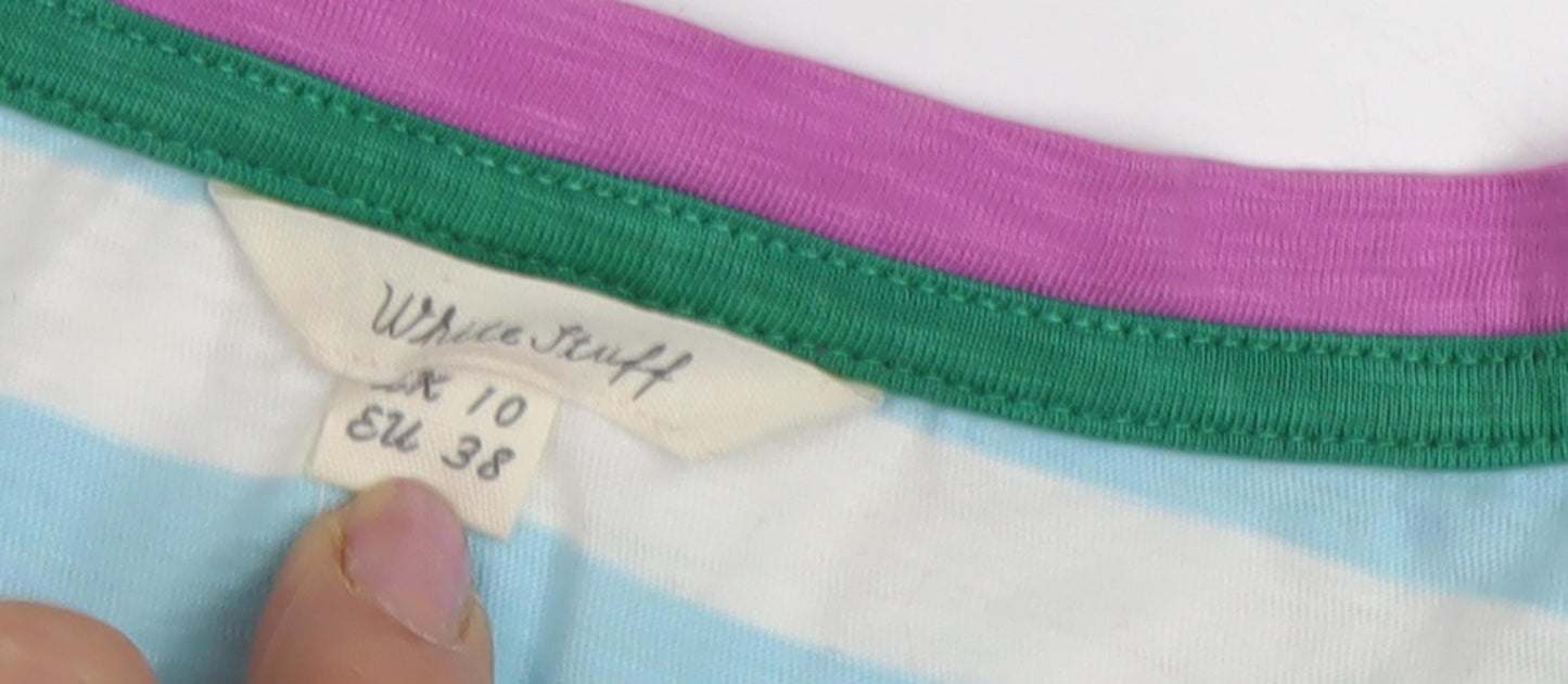 White Stuff Women's Multicoloured Striped T-Shirt Size 10