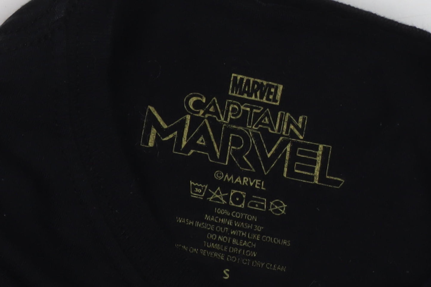 Marvel Captain Marvel T-Shirt - Black, S, Unisex, Comics
