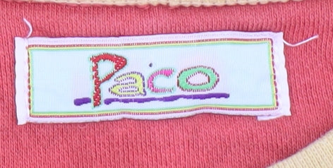 Paco Unisex Yellow Cotton Logo Sweatshirt S