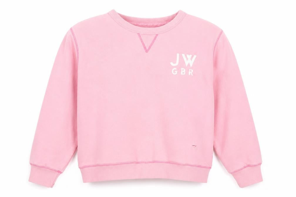 Front view of Jack Wills Women's Pink Pullover Sweatshirt, size 12