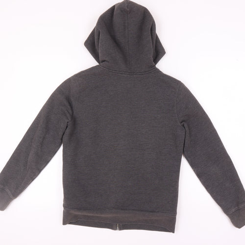 Gap Grey Unisex Hoodie, Size M, Full Zip with Logo