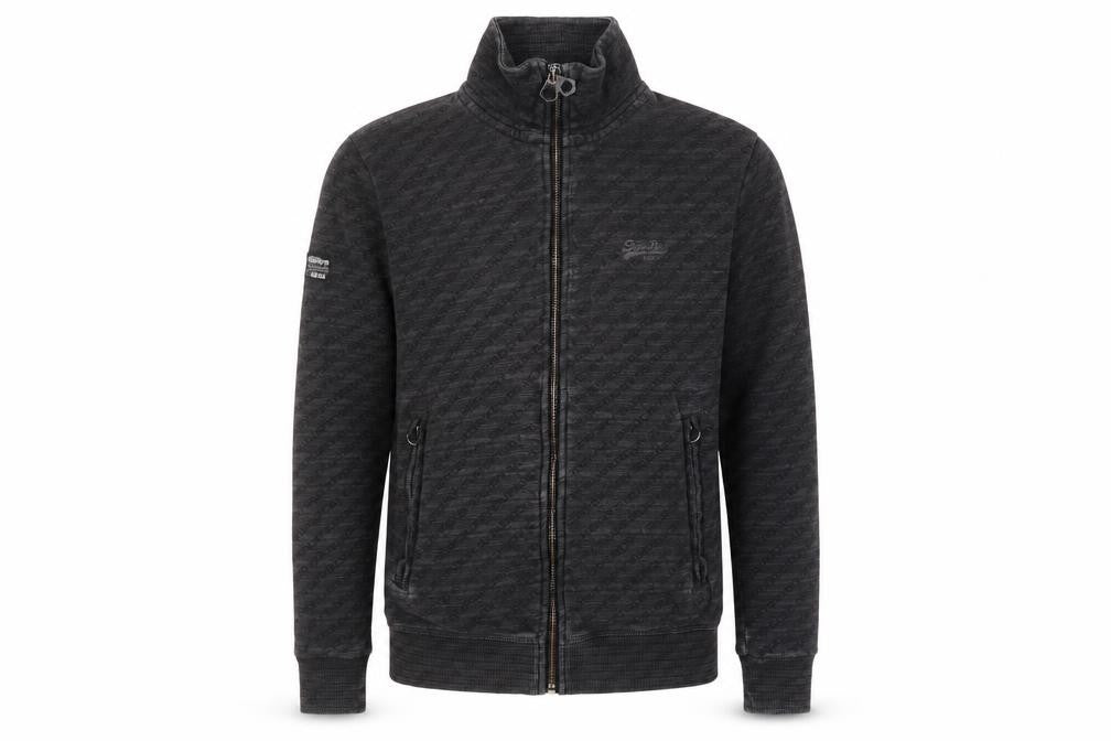 Front view of Superdry Men's Black S Full Zip Sweatshirt