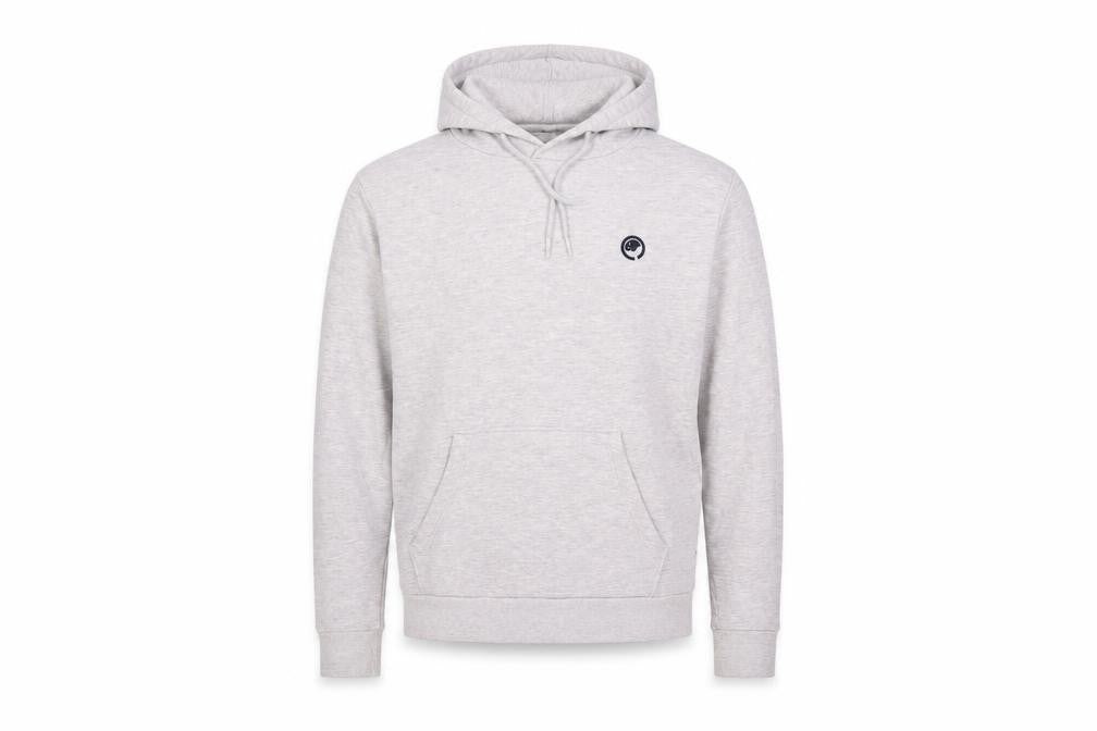 Front view of Ocean Laundry Men's Grey Pullover Hoodie S