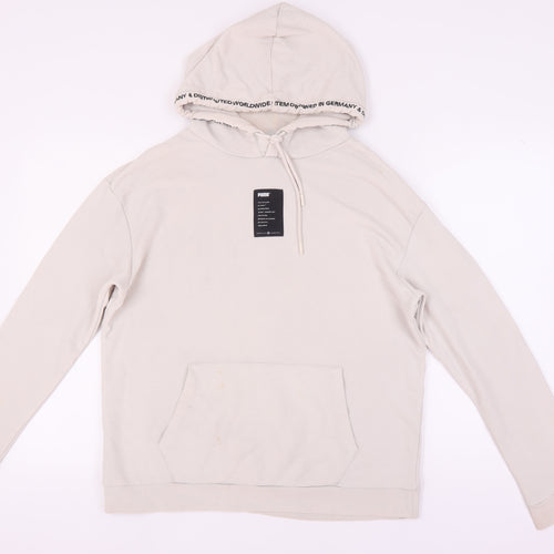 Puma Men's Beige Pullover Hoodie - Size S