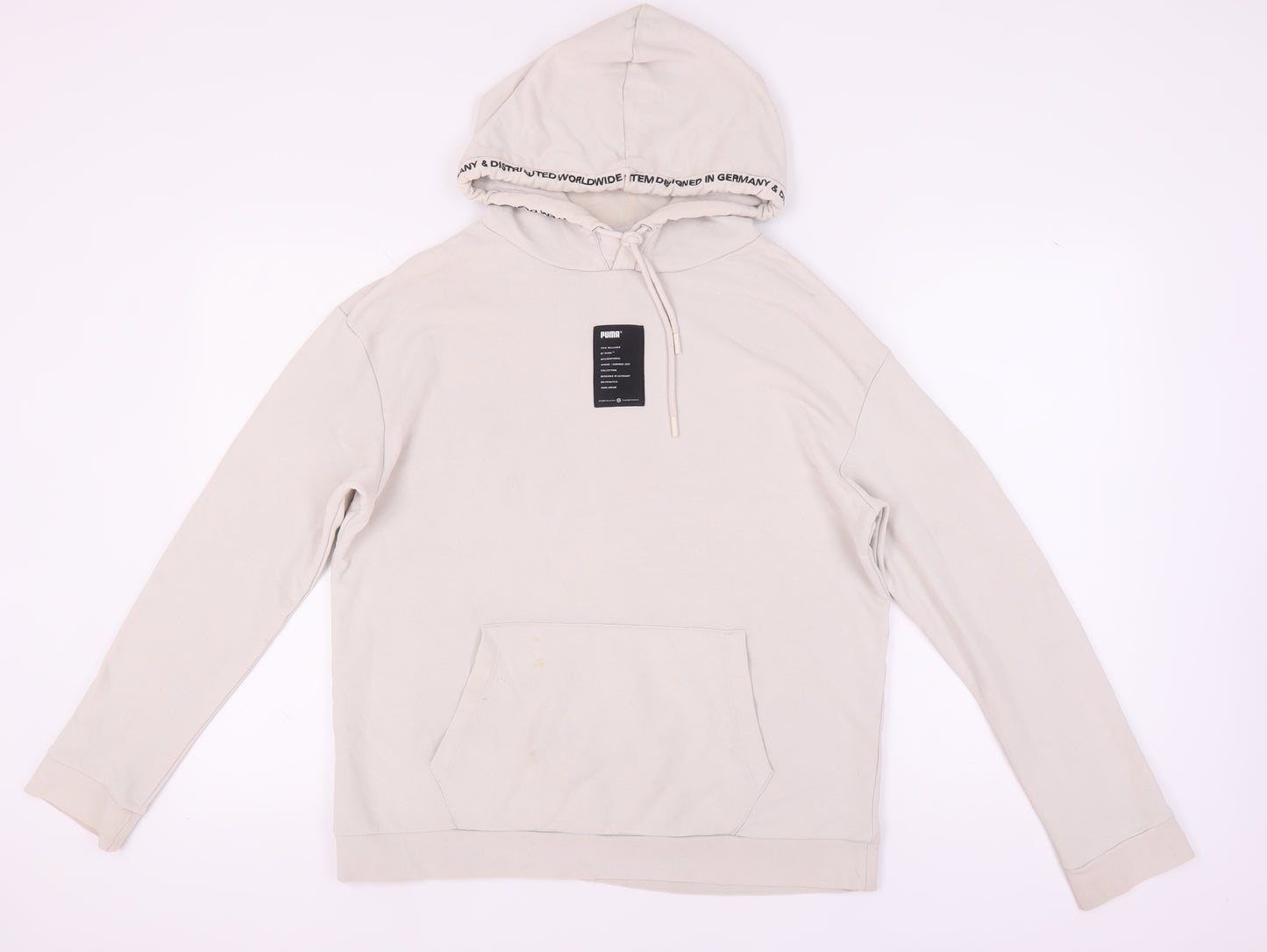 Puma Men's Beige Pullover Hoodie - Size S
