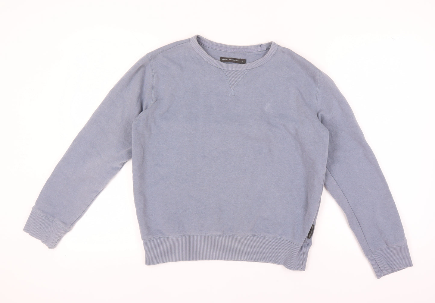 French Connection Blue Pullover Sweatshirt - Medium Unisex
