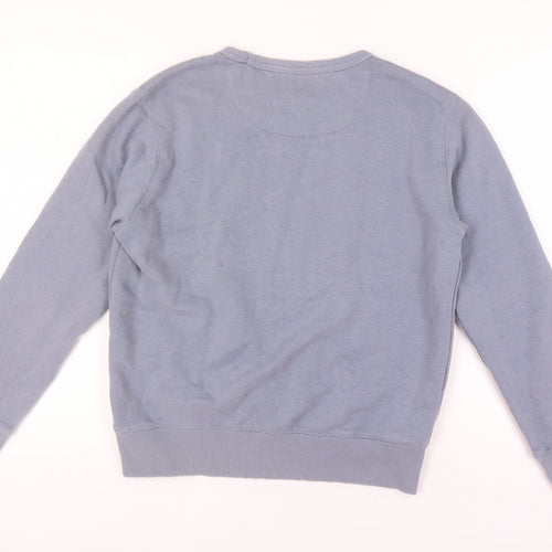 French Connection Blue Pullover Sweatshirt - Medium Unisex