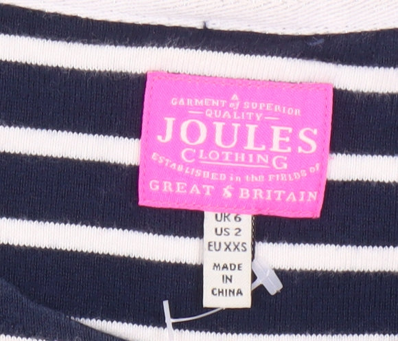 Joules Women’s Blue Striped Long Sleeve T-Shirt Size 6