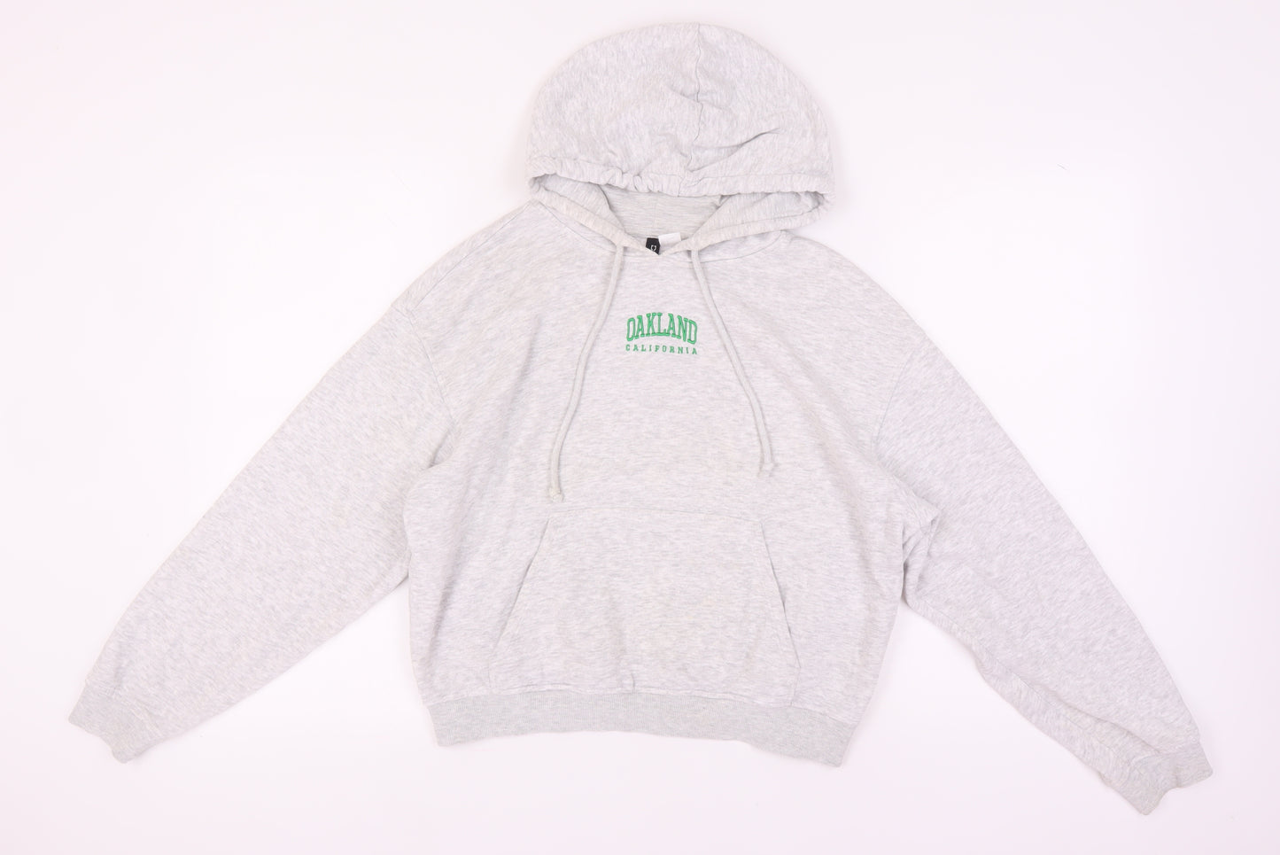H&M Grey Unisex Pullover Hoodie Size 12 with Logo