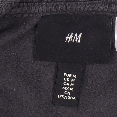 H&M Men’s Black Nirvana Hoodie M - Graphic Fleece Pullover