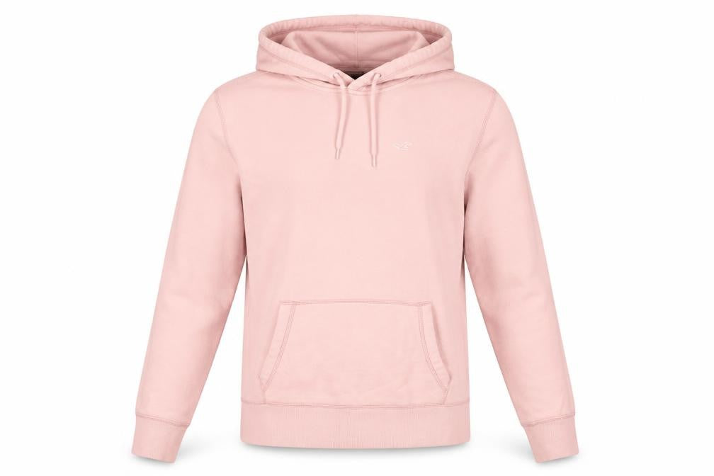 Front view of Hollister Co. Women's Pink Pullover Hoodie M