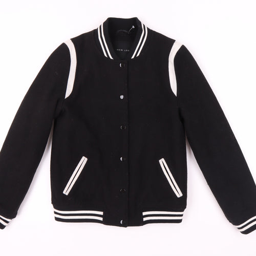 New Look Women's Black Varsity Jacket Size 8