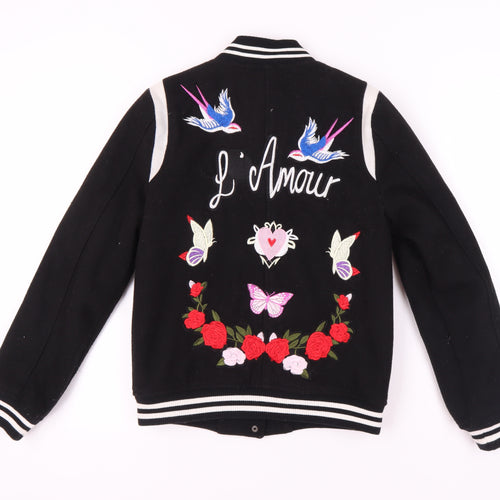 New Look Women's Black Varsity Jacket Size 8