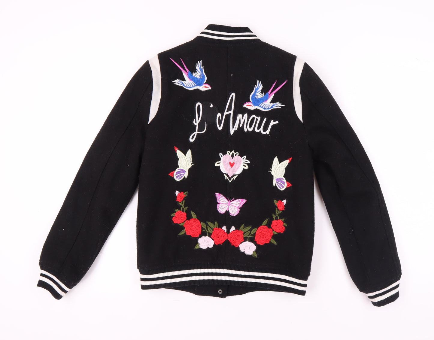 New Look Women's Black Varsity Jacket Size 8