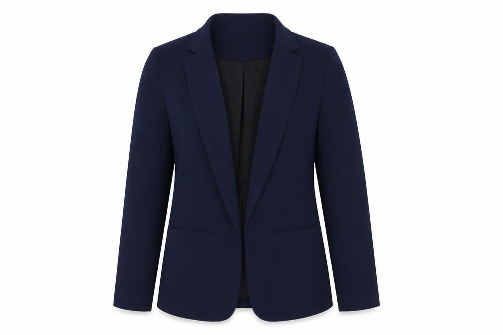 Front view of New Look Women's Blue Blazer, size 10, Regular Fit