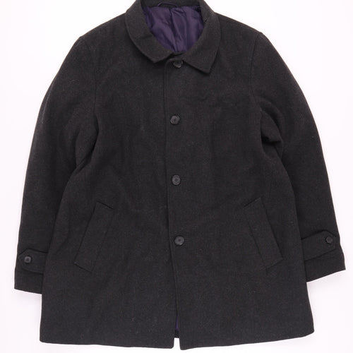 Marks and Spencer Unisex Black Wool Blend Coat 2XL