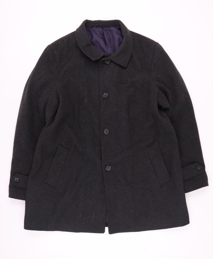 Marks and Spencer Unisex Black Wool Blend Coat 2XL