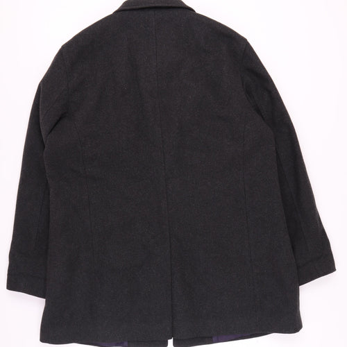 Marks and Spencer Unisex Black Wool Blend Coat 2XL