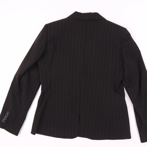 BHS Women's Black Pinstripe Suit Jacket Size 12