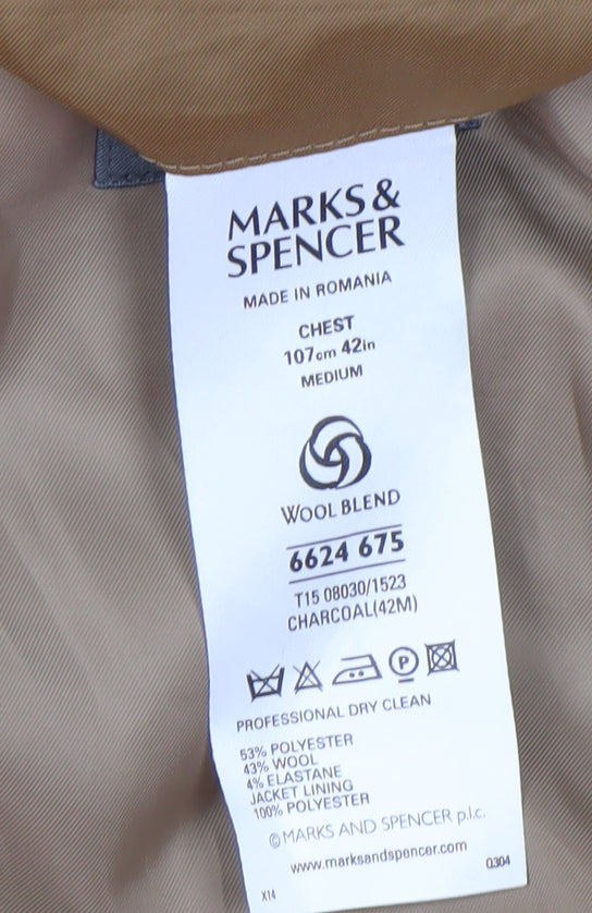 Marks and Spencer Men's Black Blazer, Size 42R