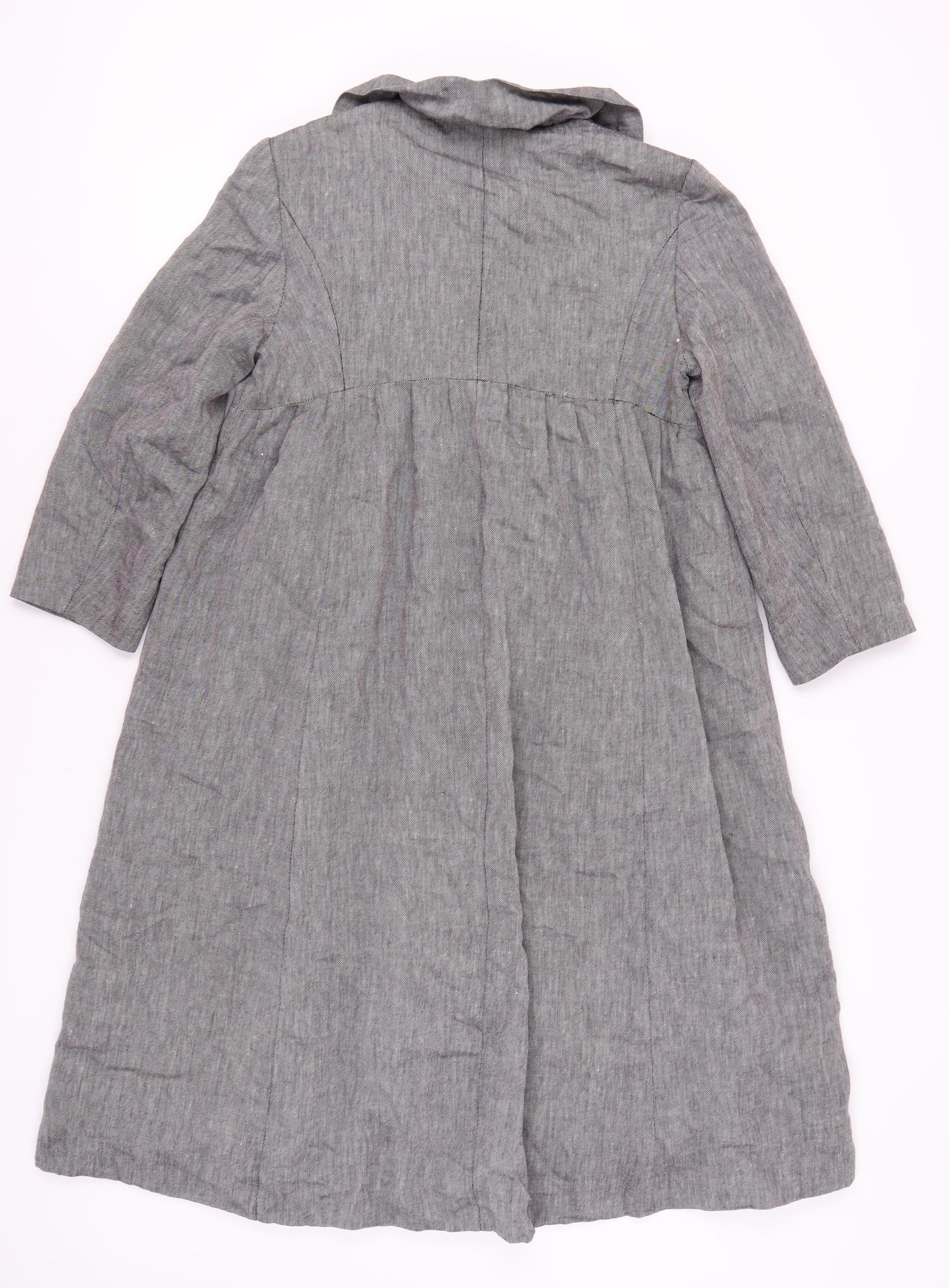Betty Jackson Studio Women's Grey Linen Coat Size 14
