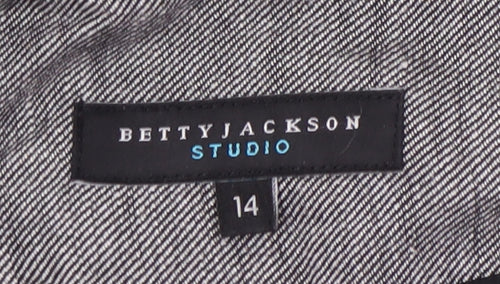 Betty Jackson Studio Women's Grey Linen Coat Size 14