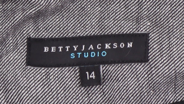 Betty Jackson Studio Women's Grey Linen Coat Size 14