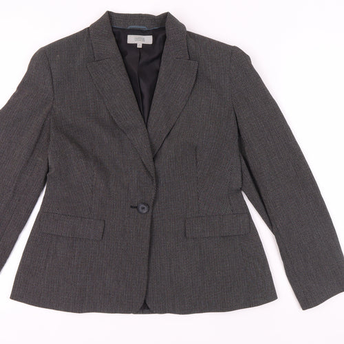 Marks and Spencer Women's Black Blazer, Size 14, Herringbone