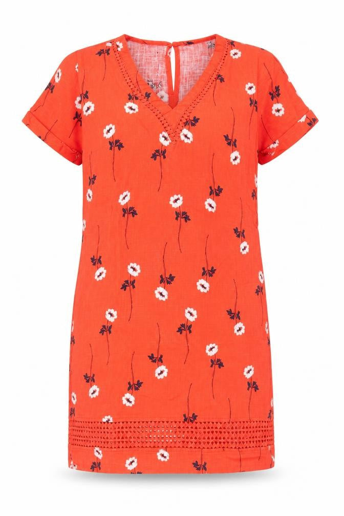 Front view of Next Women's Multicoloured Floral Short Sleeve Dress