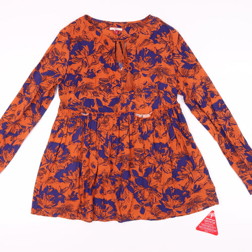 Joe Browns Women's Floral Orange Tunic Blouse UK 10