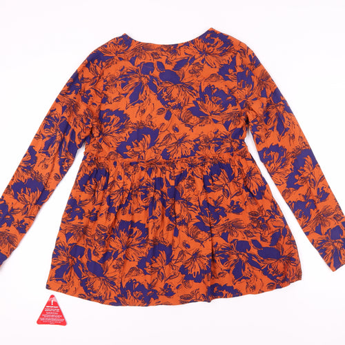 Joe Browns Women's Floral Orange Tunic Blouse UK 10