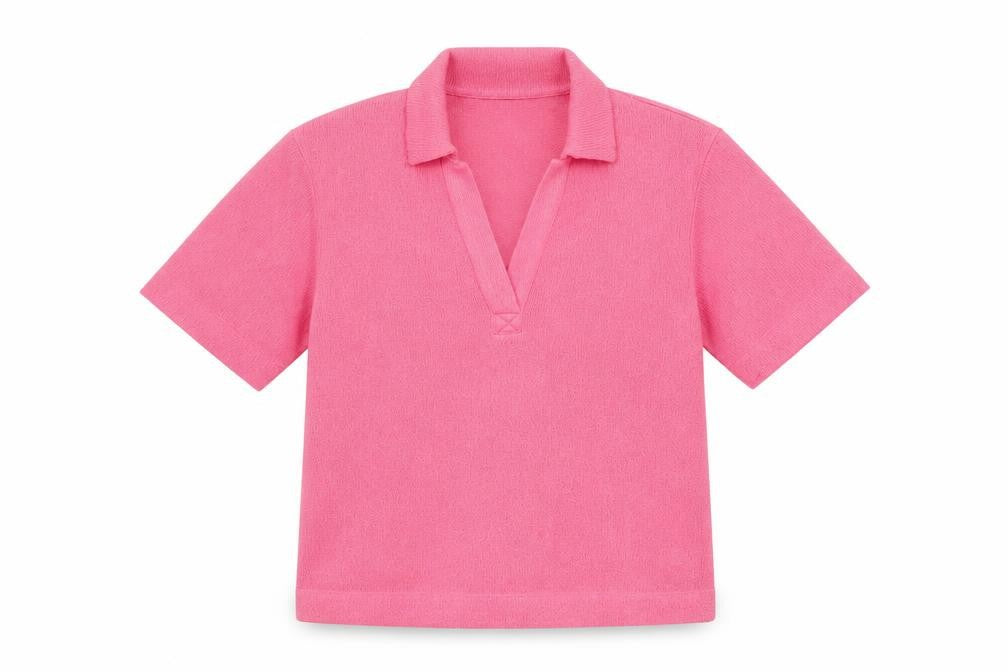 Front view of Marks & Spencer Women's Pink Polo Shirt -, size 10