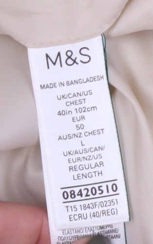 Marks and Spencer Men's Beige Blazer 40 Regular Fit