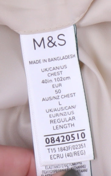 Marks and Spencer Men's Beige Blazer 40 Regular Fit