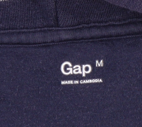 GAP Blue Striped Full Zip Hoodie, M, Unisex Adults