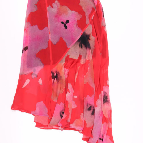 Religion Women’s Red Asymmetric Floral Midi Skirt XS