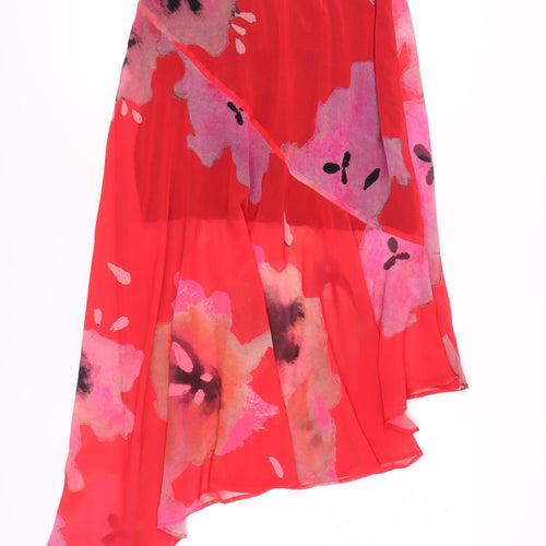 Religion Women’s Red Asymmetric Floral Midi Skirt XS