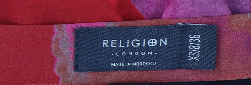 Religion Women’s Red Asymmetric Floral Midi Skirt XS